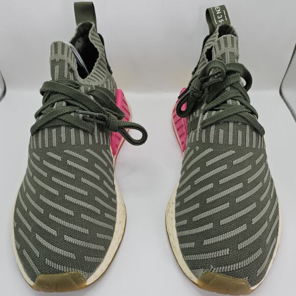 Adidas NMD R2 Sargent Green Womens 9 Running Sneakers Shoes - Picture 4 of 13